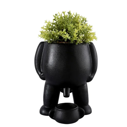 Light Luxury Succulent Ceramic Flowerpot, Human Creative Desktop Planter, Simple Decorative Flowerpot for Desk