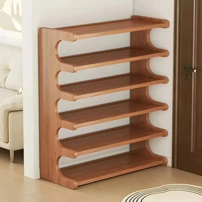 Wooden Shoe Cabinet, Multifunctional Bamboo Shoe Storage Rack, Simple Chinese Style Organizer