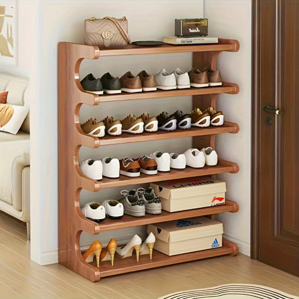 Wooden Shoe Cabinet, Multifunctional Bamboo Shoe Storage Rack, Simple Chinese Style Organizer