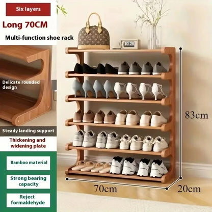 Wooden Shoe Cabinet, Multifunctional Bamboo Shoe Storage Rack, Simple Chinese Style Organizer