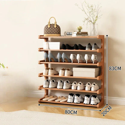 Wooden Shoe Cabinet, Multifunctional Bamboo Shoe Storage Rack, Simple Chinese Style Organizer