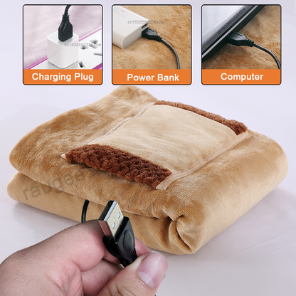 Warming Blanket USB Winter Body Heating Pad, Portable Electric Blanket and Rechargeable Hand Warmer for Home Office
