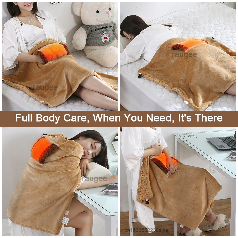 Warming Blanket USB Winter Body Heating Pad, Portable Electric Blanket and Rechargeable Hand Warmer for Home Office