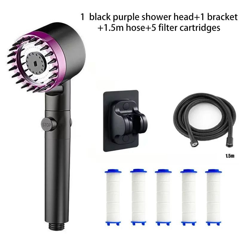 Filtered Shower Head with Four Spray Modes for Massage and Clean Water Flow