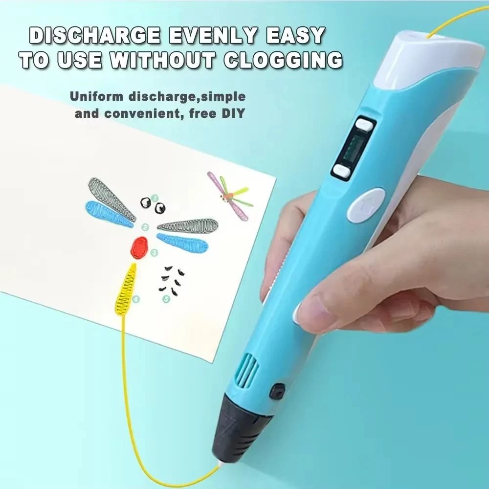 USB Rechargeable 3D Printing Pen with 9M PLA Filament for Kids and DIY Crafts