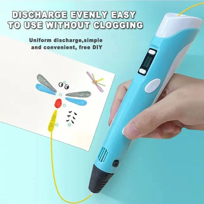 USB Rechargeable 3D Printing Pen with 9M PLA Filament for Kids and DIY Crafts