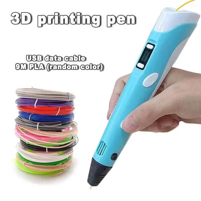 USB Rechargeable 3D Printing Pen with 9M PLA Filament for Kids and DIY Crafts