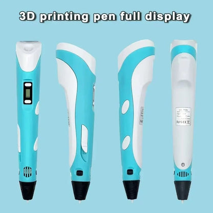 USB Rechargeable 3D Printing Pen with 9M PLA Filament for Kids and DIY Crafts