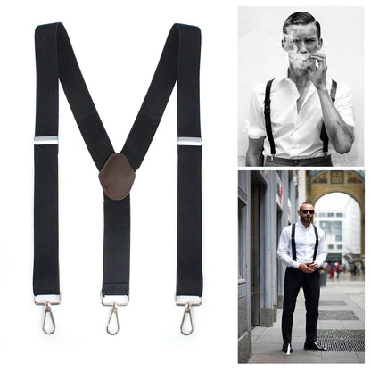 Heavy Duty Work Suspenders for Men | Adjustable Y-Back & Belt Hook