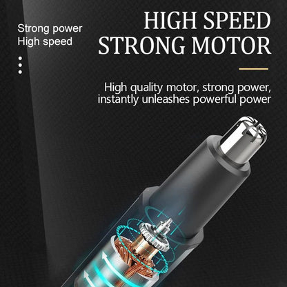 Rechargeable Electric Nose & Ear Hair Trimmer – Type-C Fast Charging Portable Facial Groomer for Eyebrow Trimming