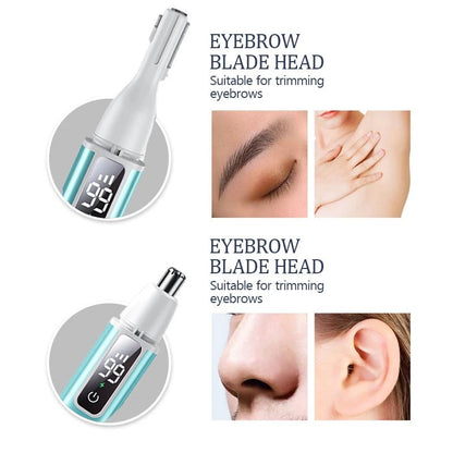 Rechargeable Electric Nose & Ear Hair Trimmer – Type-C Fast Charging Portable Facial Groomer for Eyebrow Trimming