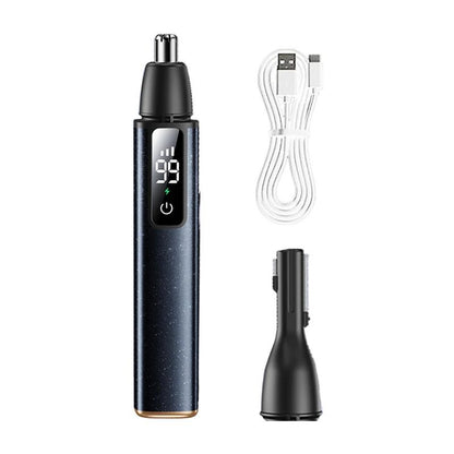 Rechargeable Electric Nose & Ear Hair Trimmer – Type-C Fast Charging Portable Facial Groomer for Eyebrow Trimming