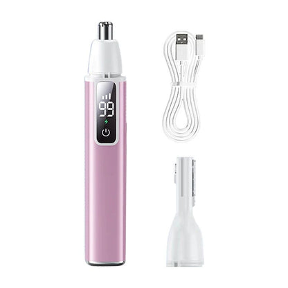 Rechargeable Electric Nose & Ear Hair Trimmer – Type-C Fast Charging Portable Facial Groomer for Eyebrow Trimming