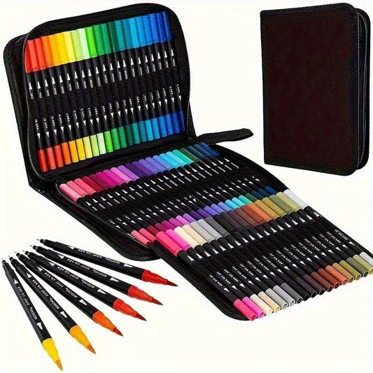 Dual Tip Brush Pens, Colors Brush Tip Markers, Coloring Markers for Coloring Books, Brush Pens Kit