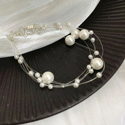 Elegant White Pearl Choker Necklace