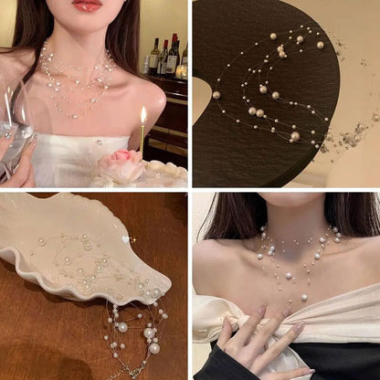 Elegant White Pearl Choker Necklace