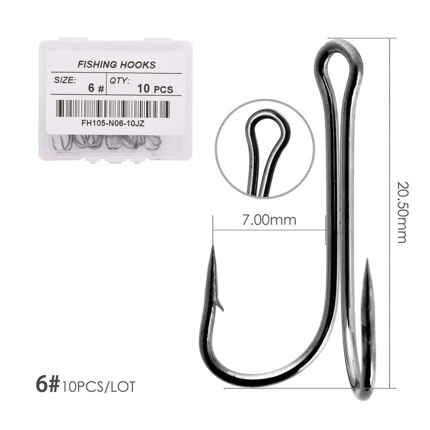 10 Piece Double Frog Fishing Hook Set High Carbon Steel Weedless Assist Hooks for Soft Lures and Jigs