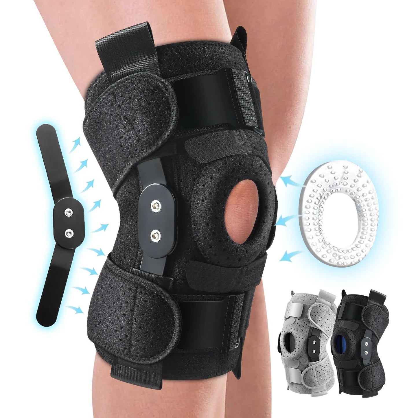 Hinged Knee Brace with Stabilizers
