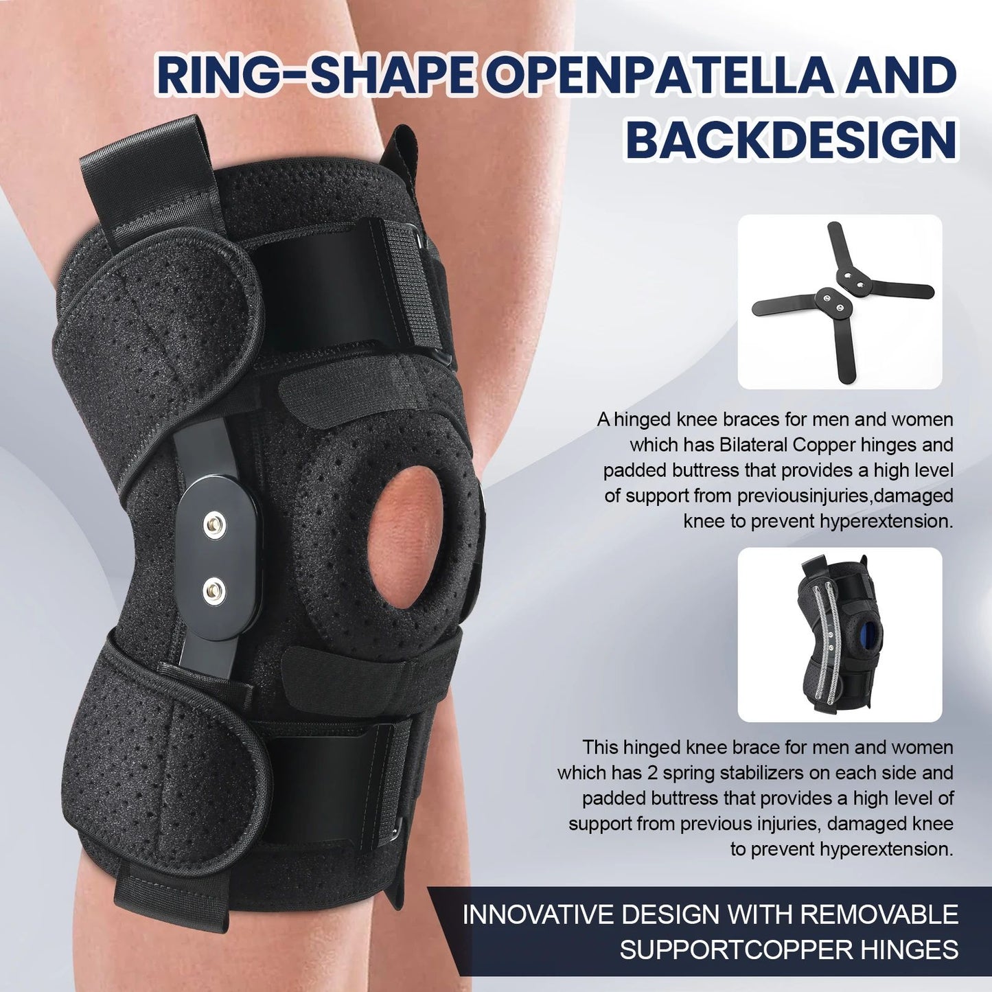 Hinged Knee Brace with Stabilizers