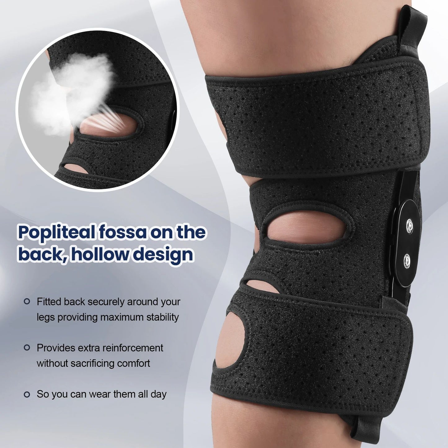 Hinged Knee Brace with Stabilizers