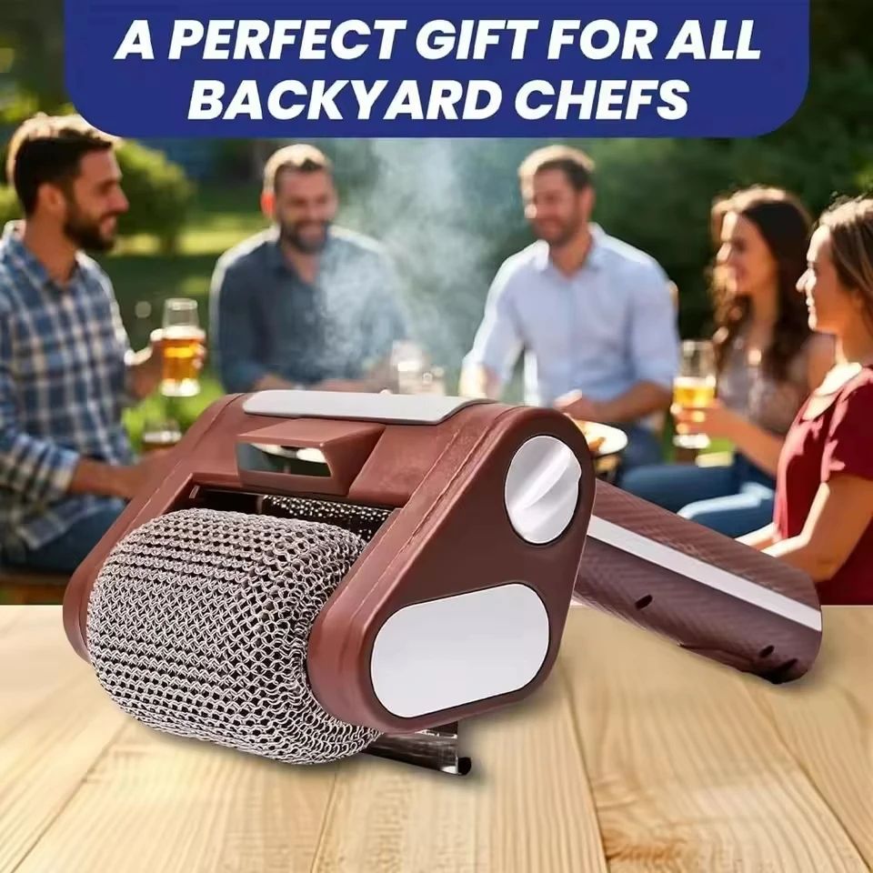350RPM Cordless Electric Grill Cleaner with Replaceable Stainless Steel Roller Head