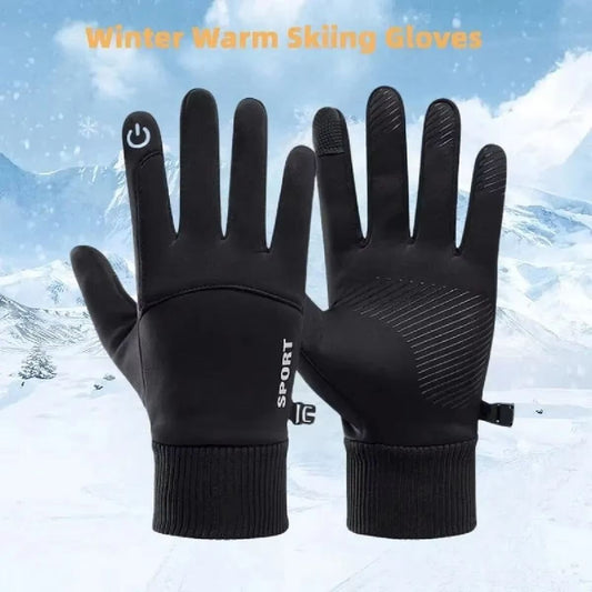 Winter Waterproof Windproof Sports Gloves for Men and Women Touch Screen Warm Non-Slip Outdoor Gloves
