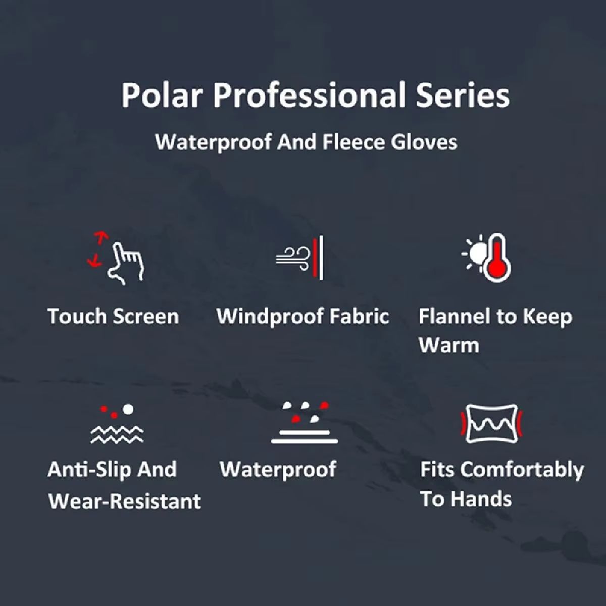 Winter Waterproof Windproof Sports Gloves for Men and Women Touch Screen Warm Non-Slip Outdoor Gloves