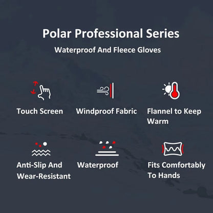 Winter Waterproof Windproof Sports Gloves for Men and Women Touch Screen Warm Non-Slip Outdoor Gloves