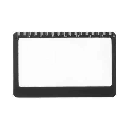 Mini 3X Magnifying Glass Ultra Thin Portable Reading Magnifier with Ruler and Solar Igniter