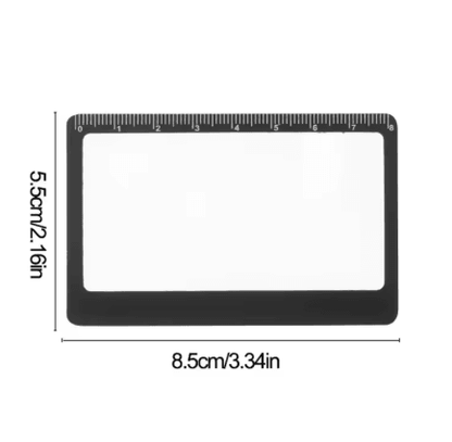 Mini 3X Magnifying Glass Ultra Thin Portable Reading Magnifier with Ruler and Solar Igniter