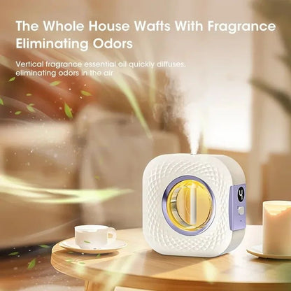 Wall-Mount & Desktop USB Essential Oil Diffuser with LED Night Light – Automatic Mini Aromatherapy Freshener
