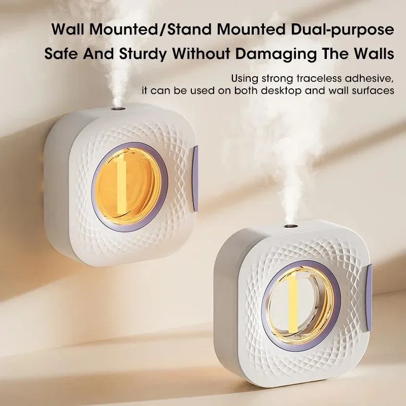 Wall-Mount & Desktop USB Essential Oil Diffuser with LED Night Light – Automatic Mini Aromatherapy Freshener