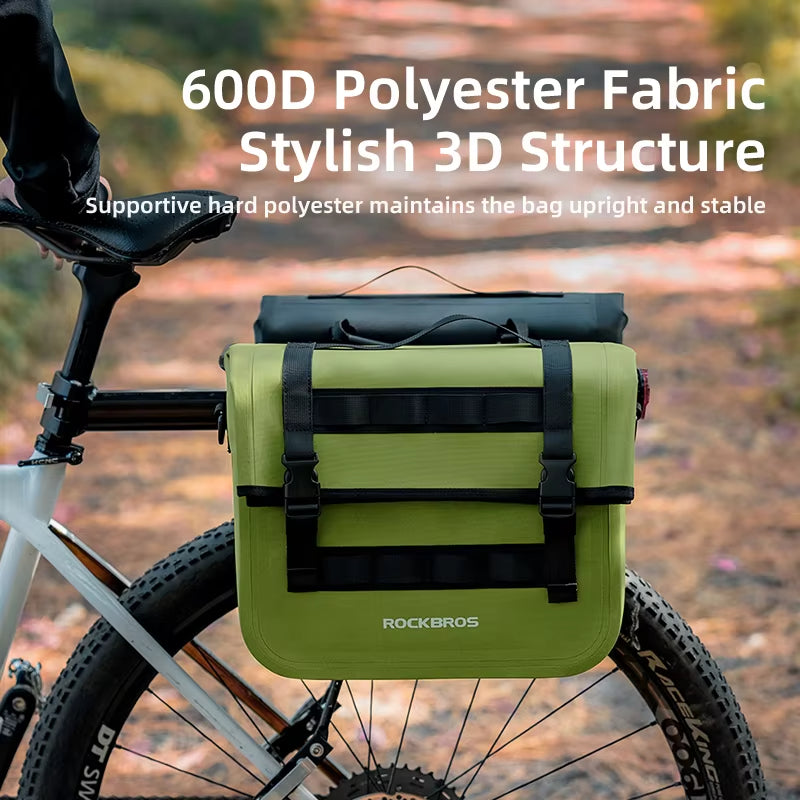 Waterproof Bike Rack Bag Multifunctional Saddle Bag with Big Capacity 3D Support for Travel Bicycle Rear Bag