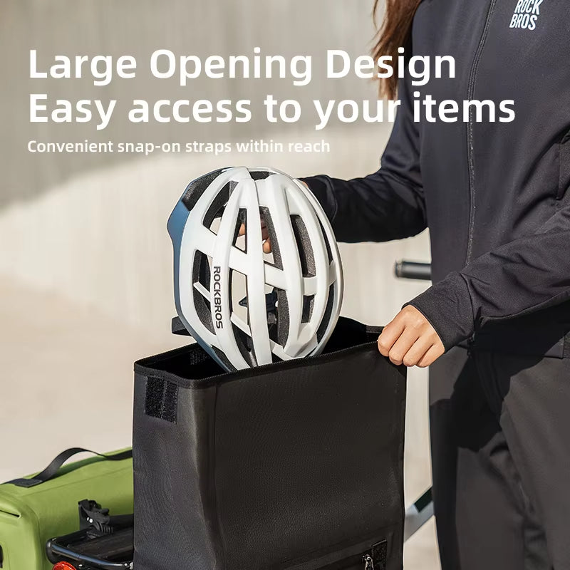Waterproof Bike Rack Bag Multifunctional Saddle Bag with Big Capacity 3D Support for Travel Bicycle Rear Bag