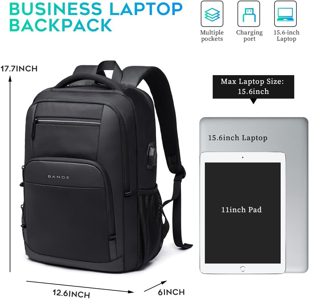 Waterproof Travel Backpack with USB Charging Port, Laptop Backpack for Men and Women, Teen School Bags