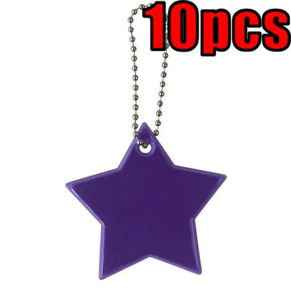 Star Shaped Safety Reflective Keychain Pendant for Kids Bags and Wheelchairs