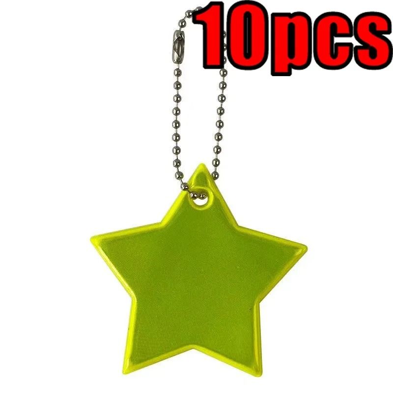 Star Shaped Safety Reflective Keychain Pendant for Kids Bags and Wheelchairs