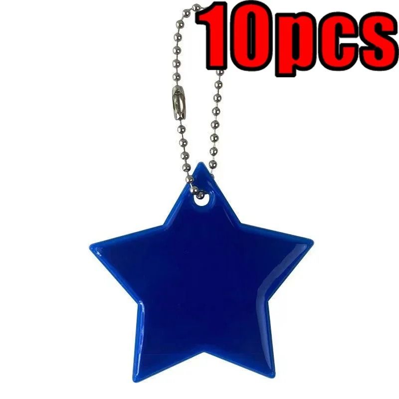 Star Shaped Safety Reflective Keychain Pendant for Kids Bags and Wheelchairs