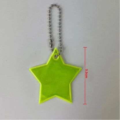 Star Shaped Safety Reflective Keychain Pendant for Kids Bags and Wheelchairs