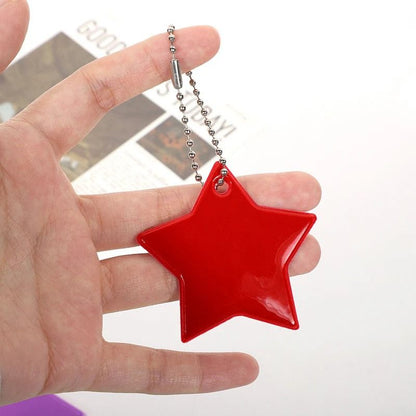 Star Shaped Safety Reflective Keychain Pendant for Kids Bags and Wheelchairs