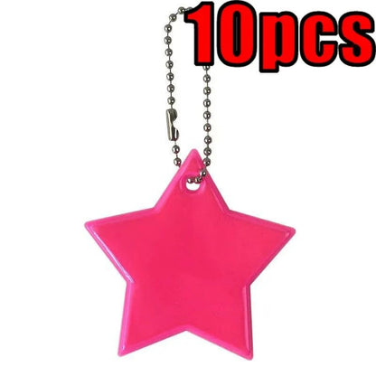 Star Shaped Safety Reflective Keychain Pendant for Kids Bags and Wheelchairs