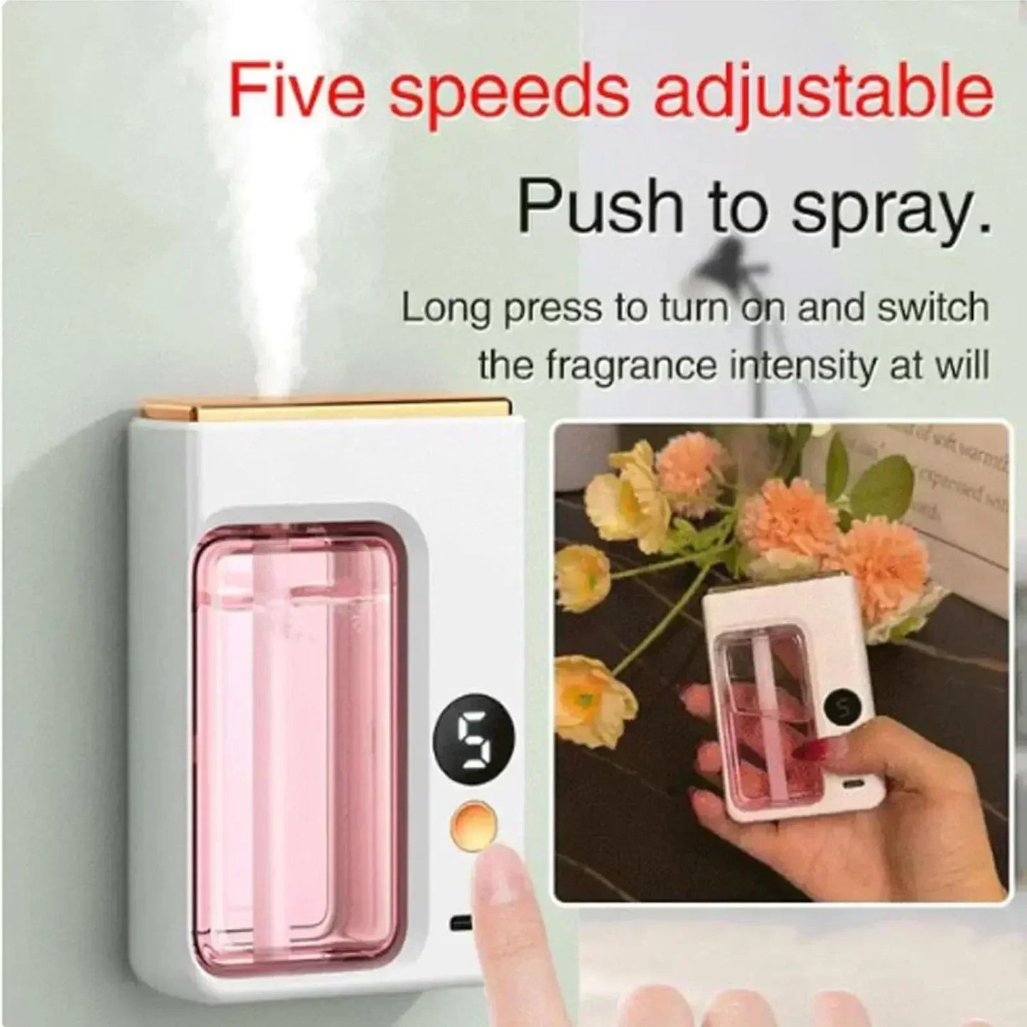 Smart Wall-Mounted Essential Oil Diffuser - Automatic Aromatherapy & Bathroom Deodorizer (Rechargeable)