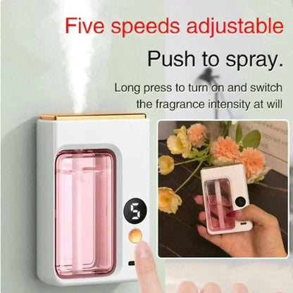 Smart Wall-Mounted Essential Oil Diffuser - Automatic Aromatherapy & Bathroom Deodorizer (Rechargeable)