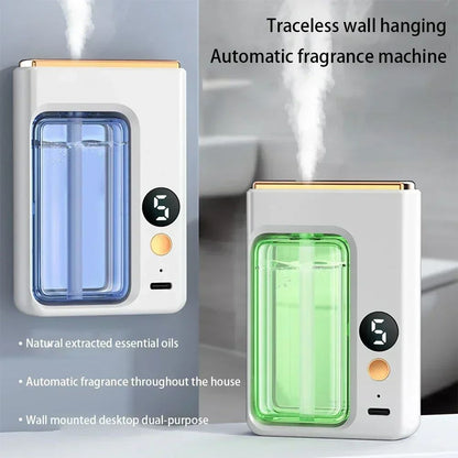 Smart Wall-Mounted Essential Oil Diffuser - Automatic Aromatherapy & Bathroom Deodorizer (Rechargeable)