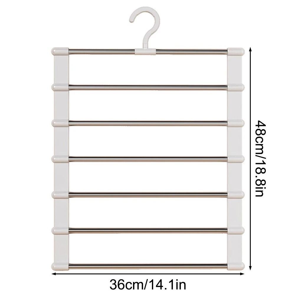 Multi Layer Pants Hanger Non Slip Folding Closet Organizer With Clips