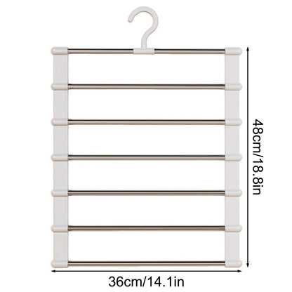 Multi Layer Pants Hanger Non Slip Folding Closet Organizer With Clips