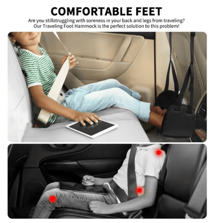 Airplane Foot Hammock with Memory Foam Adjustable Travel Foot Rest with Removable Pad