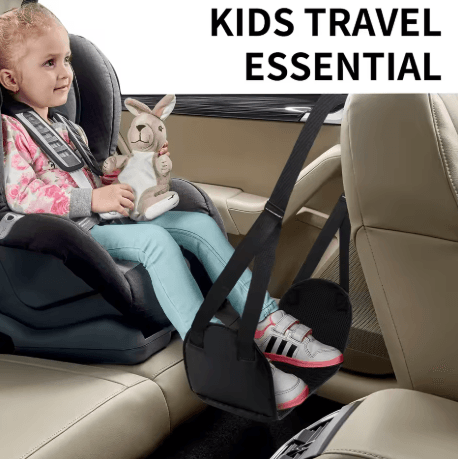 Airplane Foot Hammock with Memory Foam Adjustable Travel Foot Rest with Removable Pad
