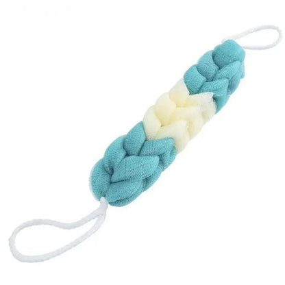 Exfoliating Bath Loofah Ball Color Block Foam Mesh Shower Sponge With Long Strap