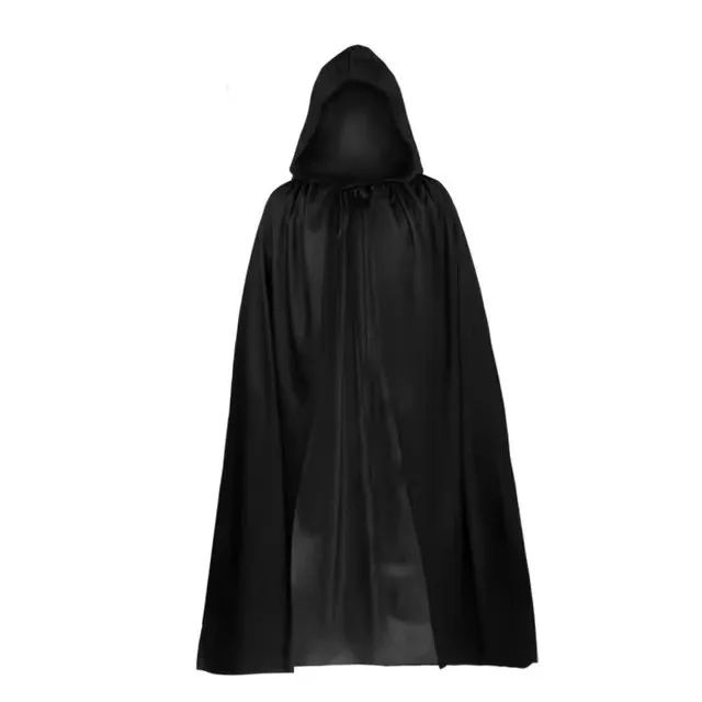 Grim Reaper Costume Set with Hooded Black Cloak & Skeleton Prop – Halloween Cosplay for Kids & Adults